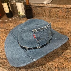 CUSTOM Levi's Denim Western Hat with Black Band